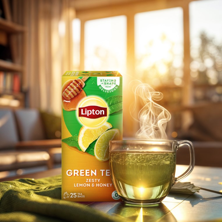 Lipton Green Tea, Zesty Lemon &amp; Honey Tea Bags, 25-Pack